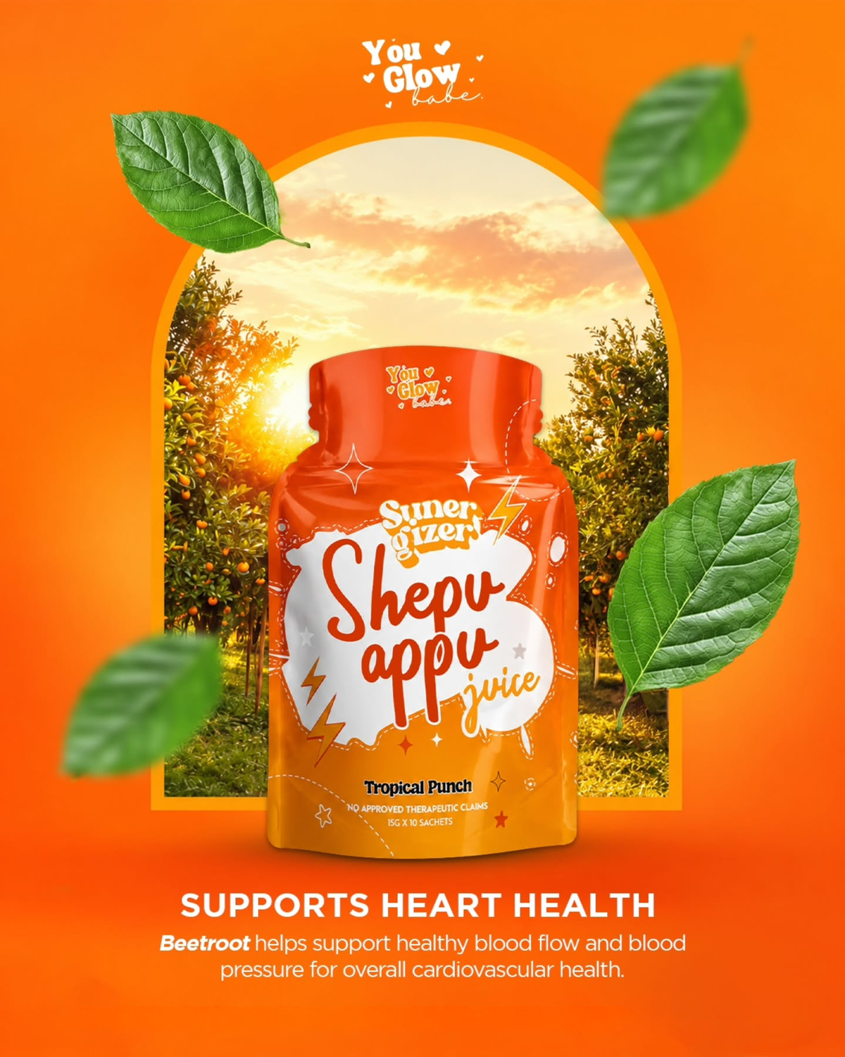 You Glow Babe Shepu Appu Juice Drink Super Gizer - 15g × 10 Sachets