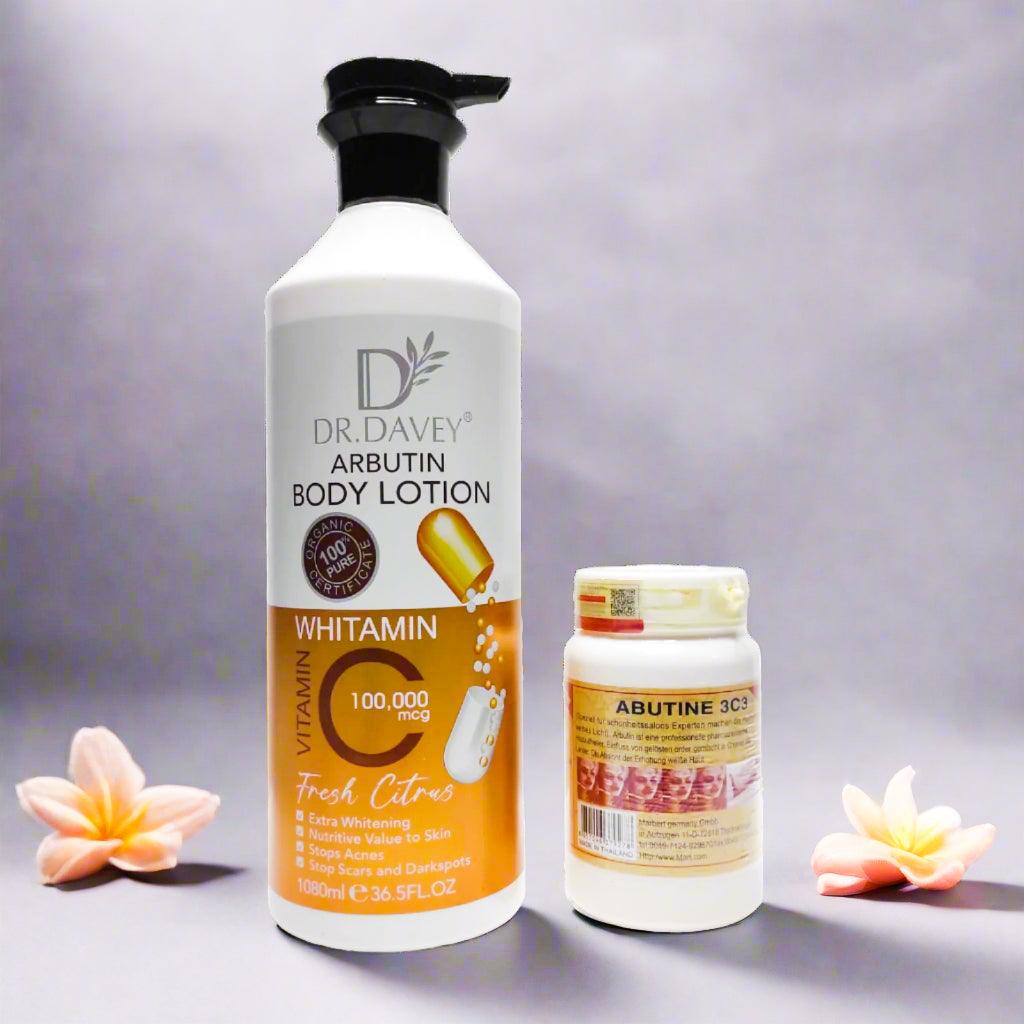 Arbutin Body Lotion & Arbutin Cream 3C3 - 1080ml+250g (Combo Pack)