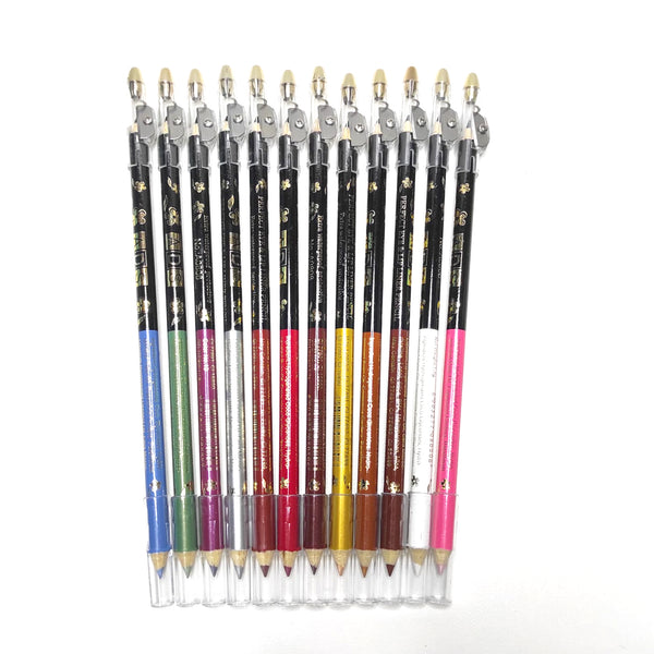 ADS Waterproof Perfect Eye & Lip LIner Pencil - 1.7g × 12 Pcs