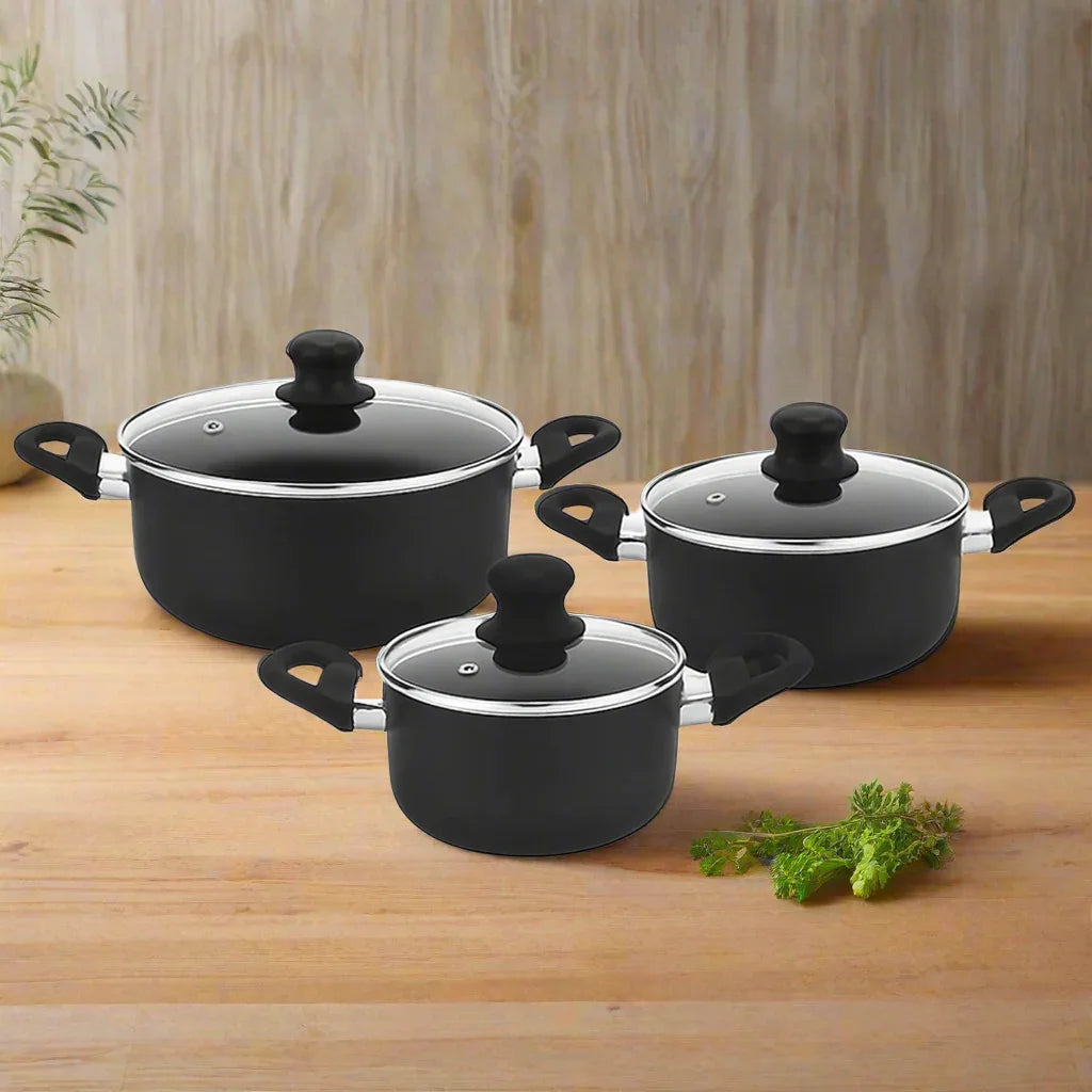 Bakelite Handle Non-Stick Cookware Set - 6 Pcs