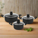 Bakelite Handle Non-Stick Cookware Set - 6 Pcs