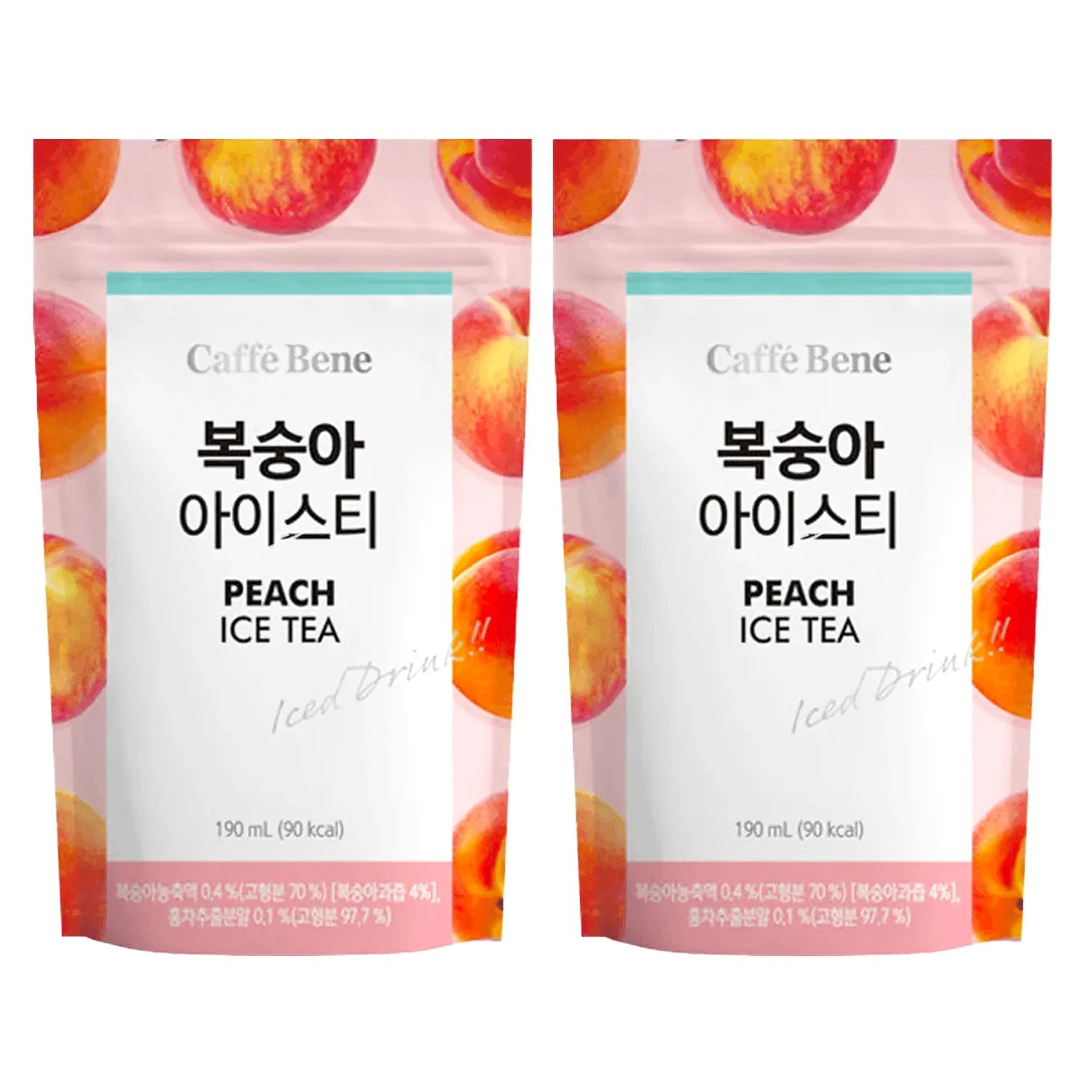 Caffe Bene Peach Ice Tea Drink - 190ml × 2 Pcs (Offer)