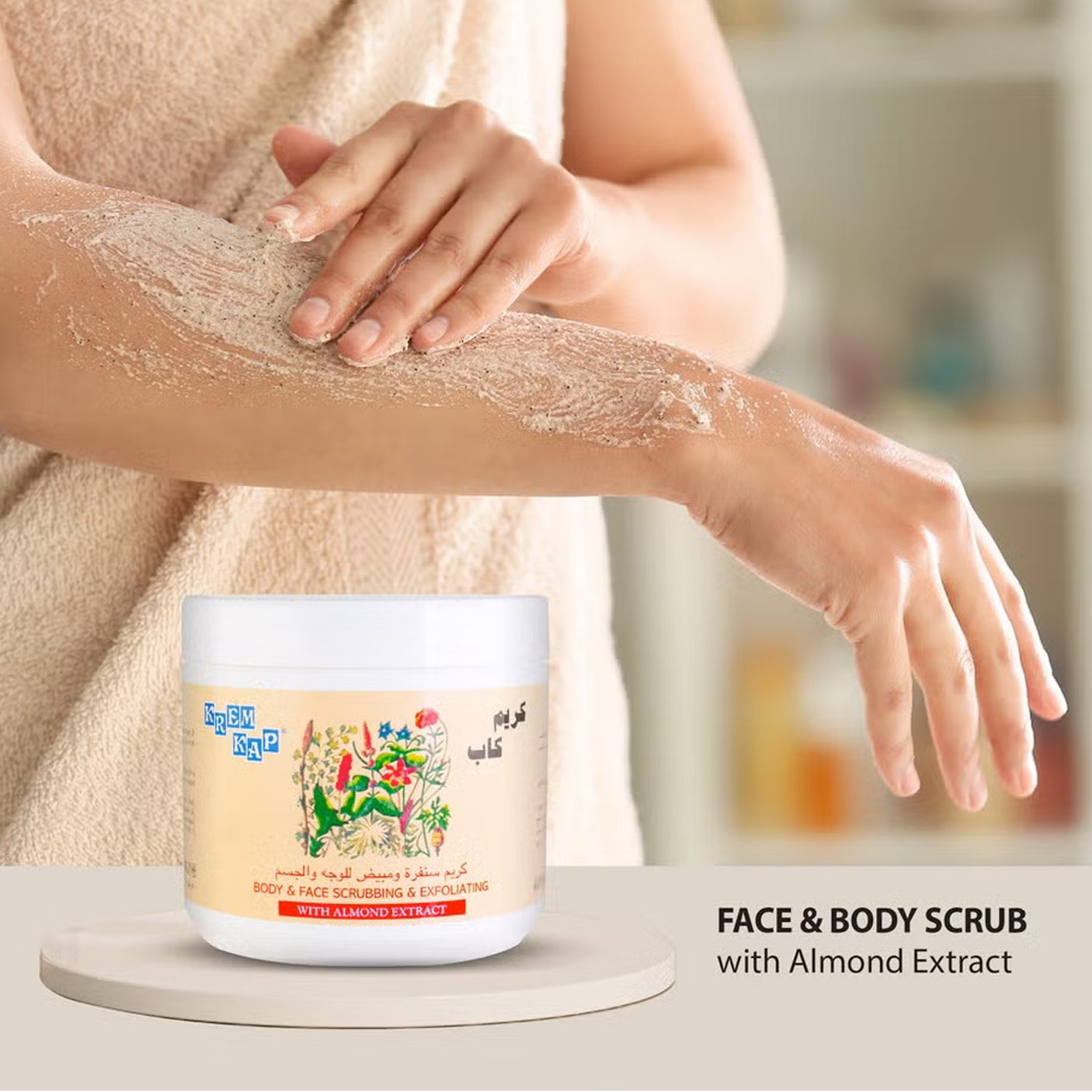 Krem Kap Almond Body & Face Scrubbing & Exfoliating Cream - 500g