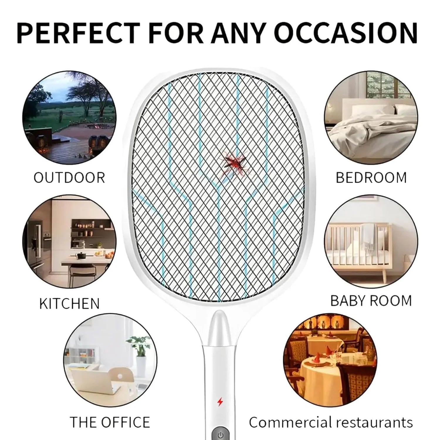 Purple Light 2 in 1 Dual Modes Electric Mosquito Bat ES-20