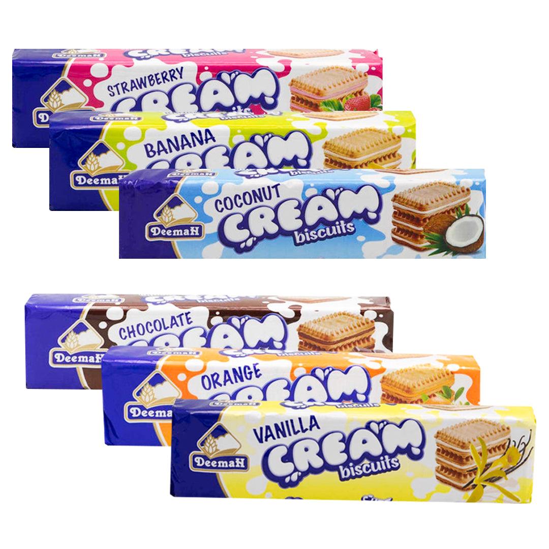 Deemah Cream Biscuits Assorted Combo - 90g × 6Pcs (Offer)