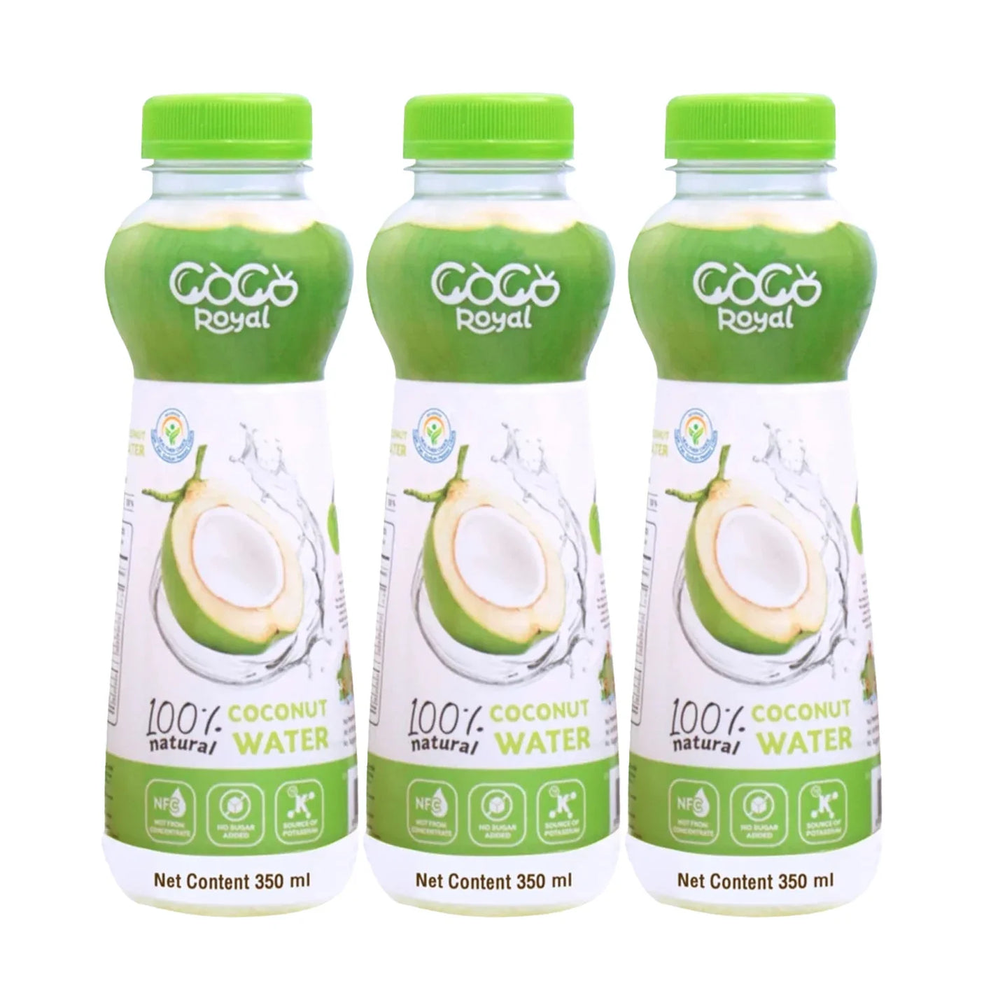 CocoRoyal 100% Natural Coconut Water - 350ml × 3 Pcs (Offer)