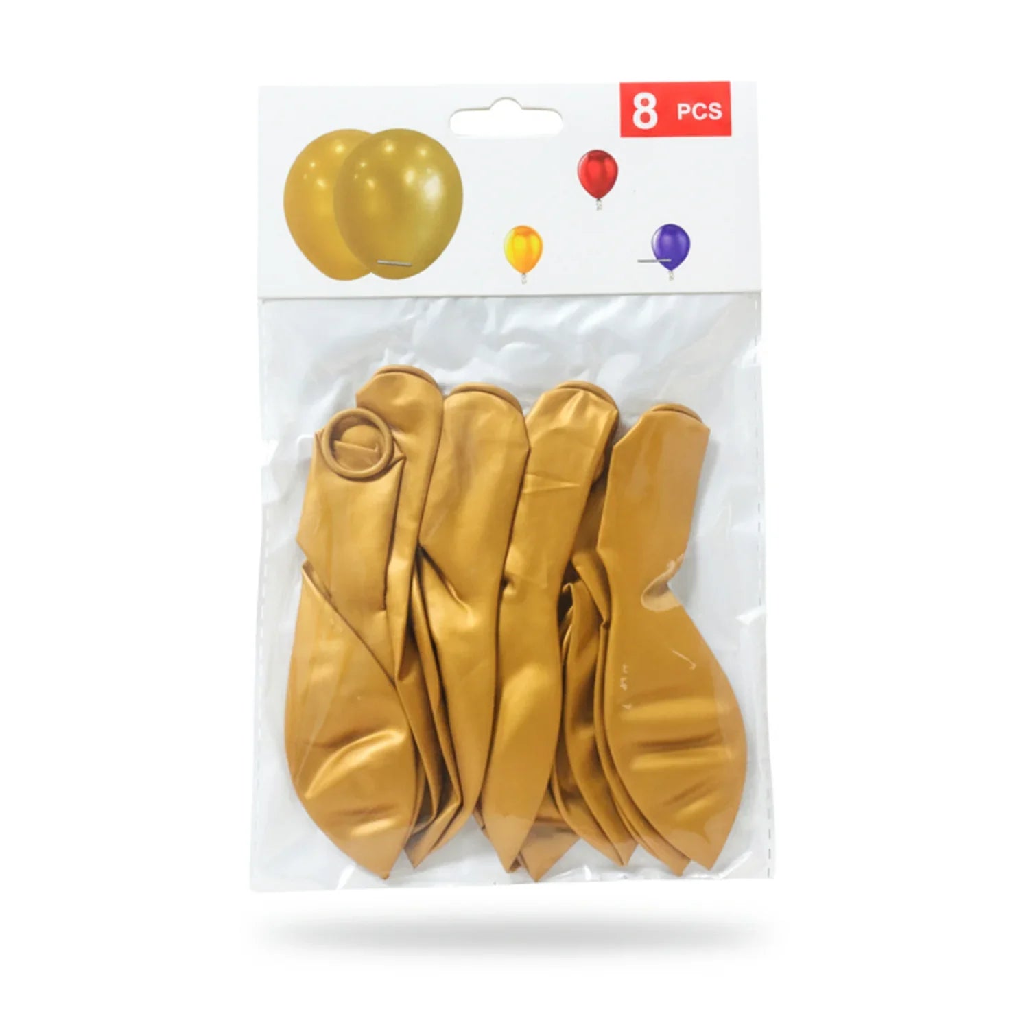 Birthday Party Decoration Balloons Metallic Gold - 08 Pcs