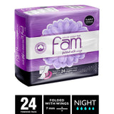 Fam Natural Cotton Feel Folded With Wings Maxi Thick Pads - 24s