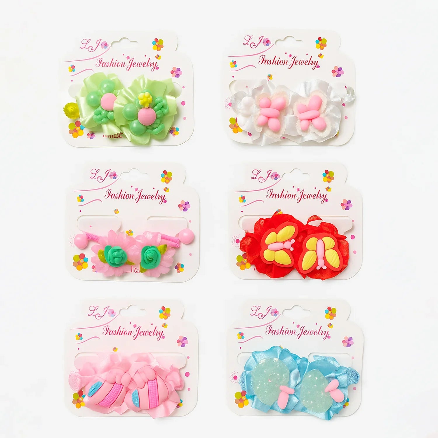 Fashion Jewelry Floral Hair Band Set Assorted - 6 Pcs
