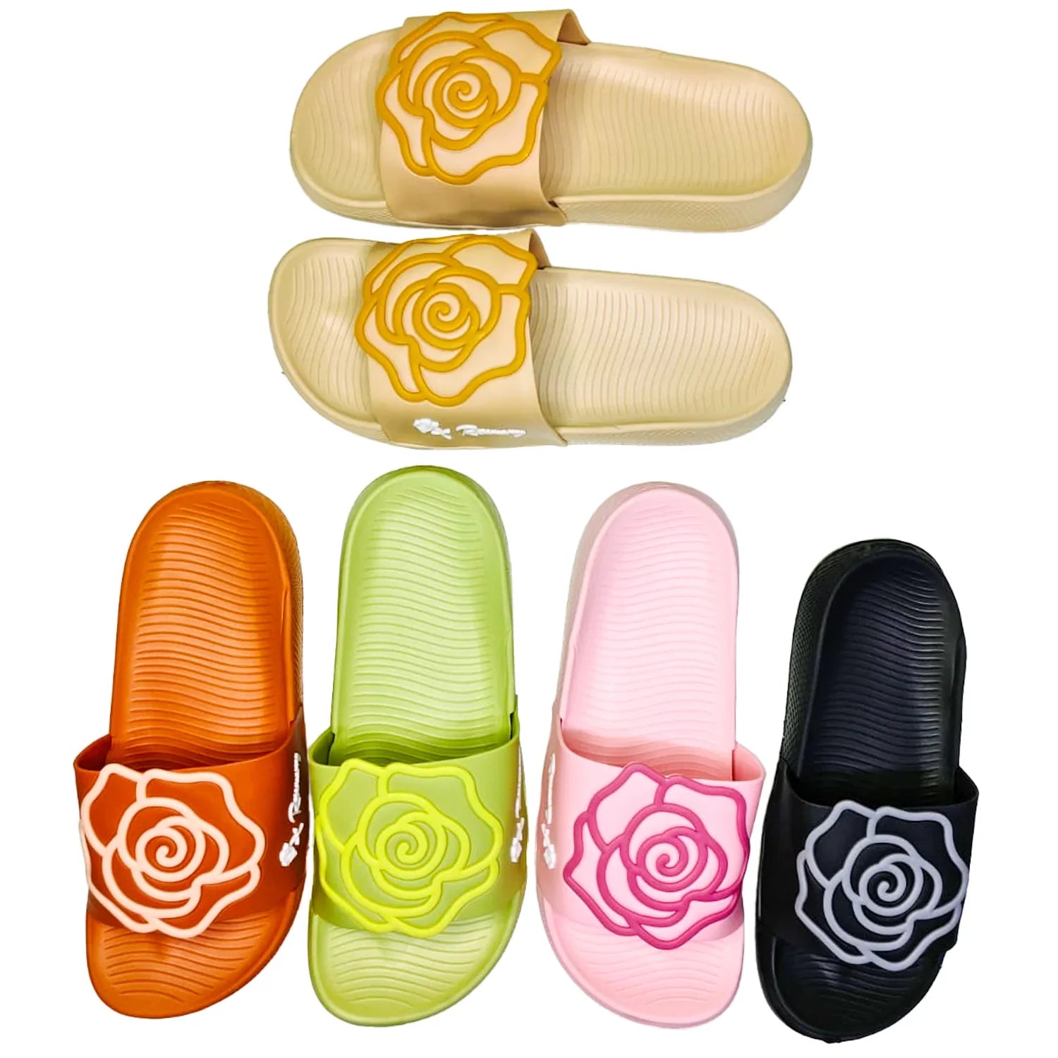 Flower Design Trendy Ladies Slippers - E918