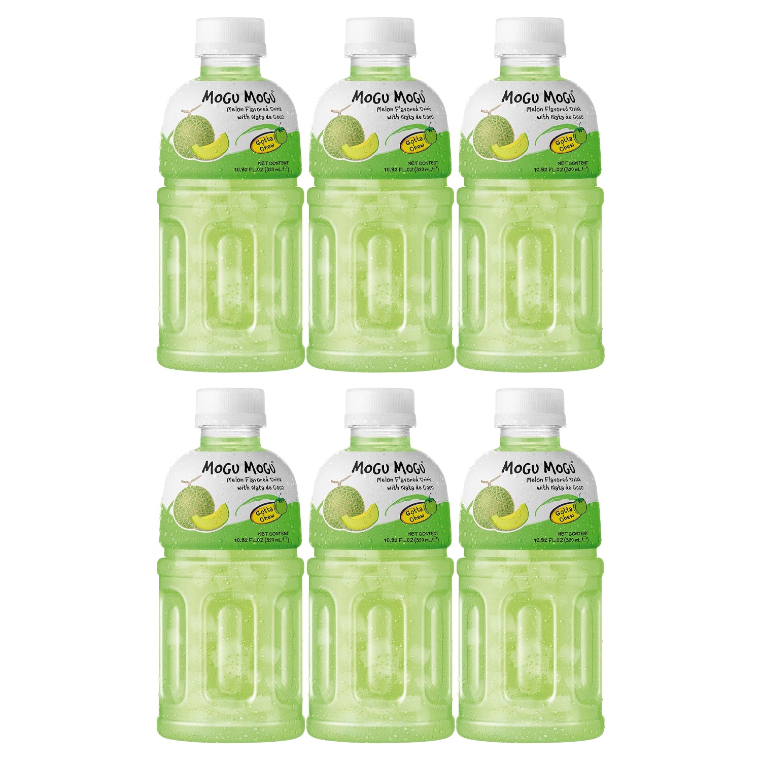 Mogu Mogu Melon Juice With Nata De Coco - 320ml × 6 Pcs