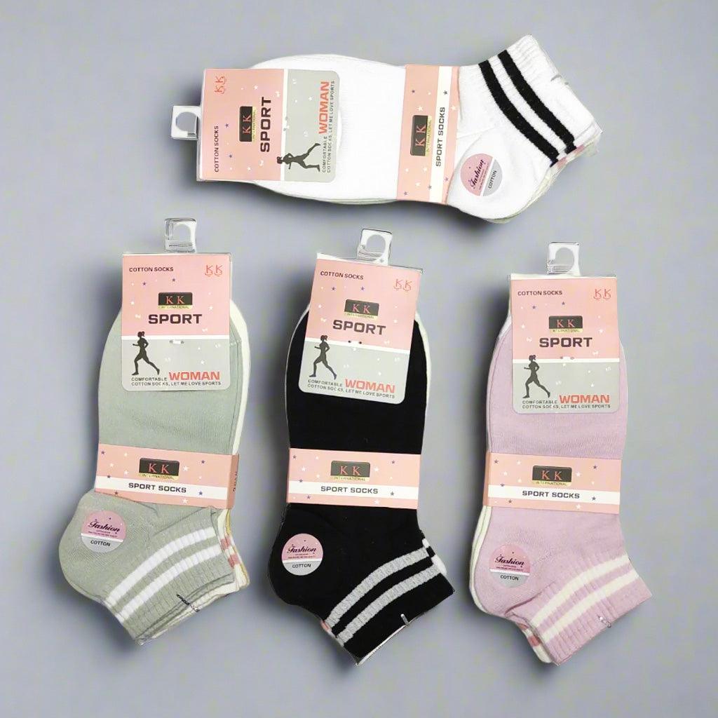 Best Quality Fashion Women's Cotton Socks - 3 Pairs B-020-12