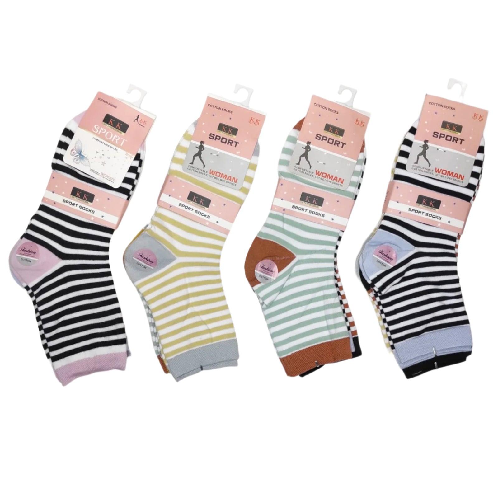 Premium Quality Breathable Cotton Socks 3 Pairs C - 012