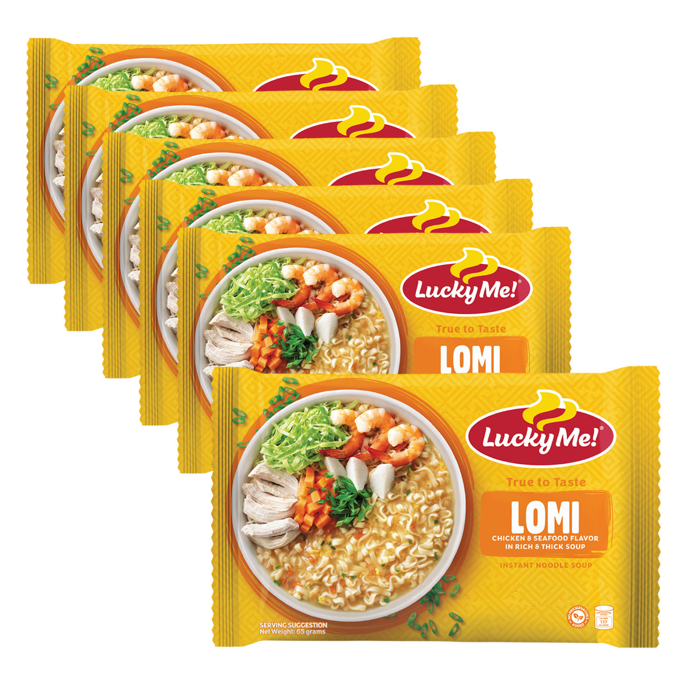 Lucky Me Lomi Chicken & Seafood Flavour Noodle Soup - 65g (5+1) Offer