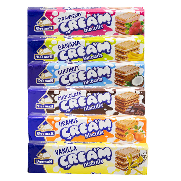 Deemah Cream Biscuits Six Flavour Combo - 90g × 6Pcs (Offer)