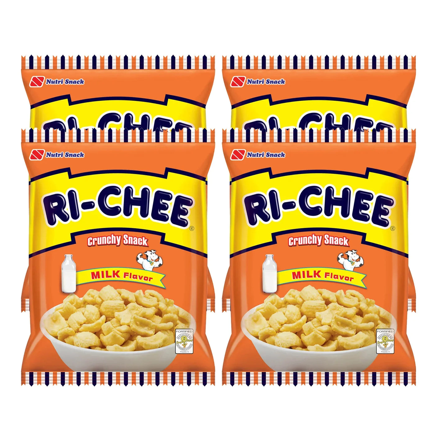 Nutri Snack Ri-Chee Crunchy Milk Flavor - 60g x 4 Pcs (Offer)