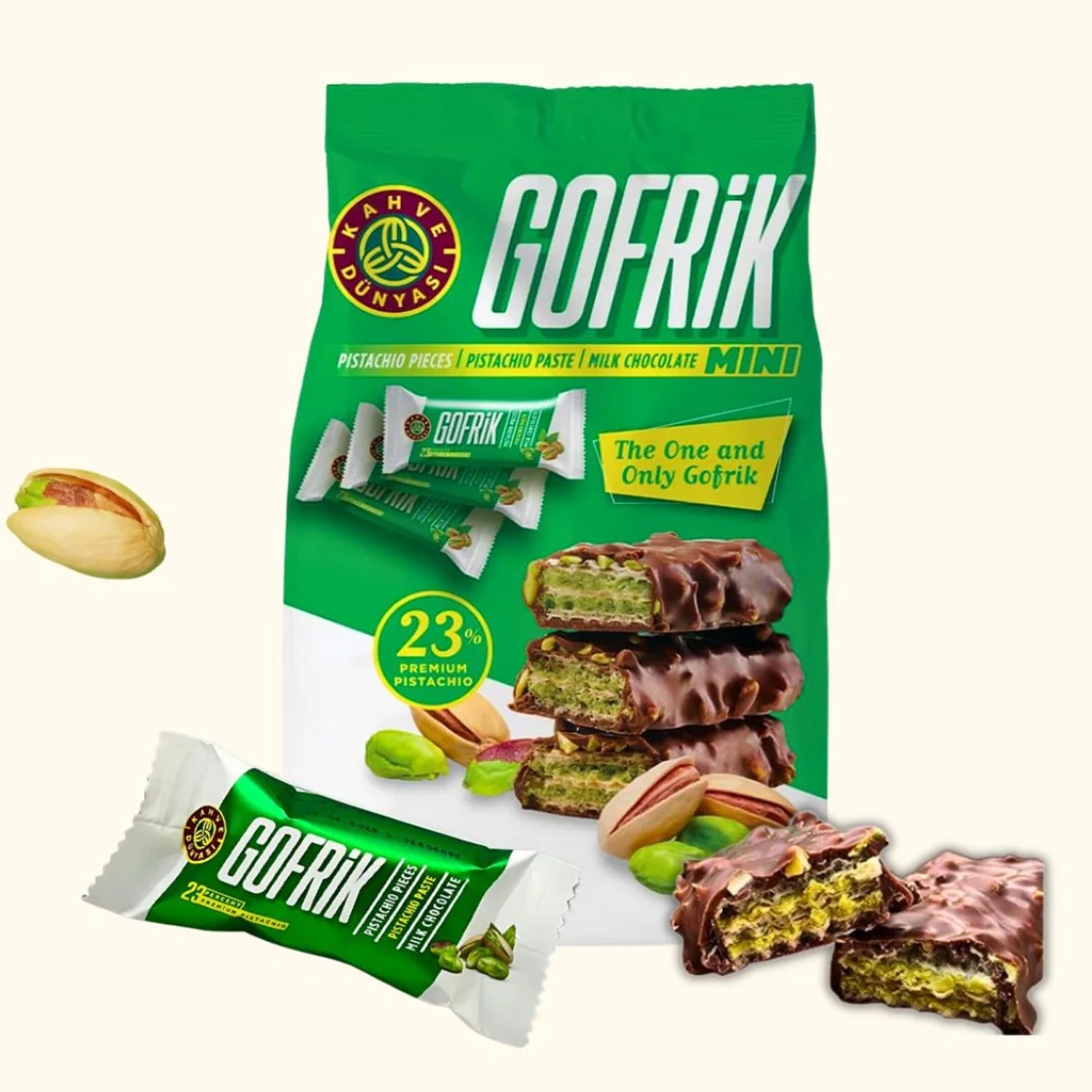 Gofrik Pistachio Paste Milk Chocolate Mini - 125g