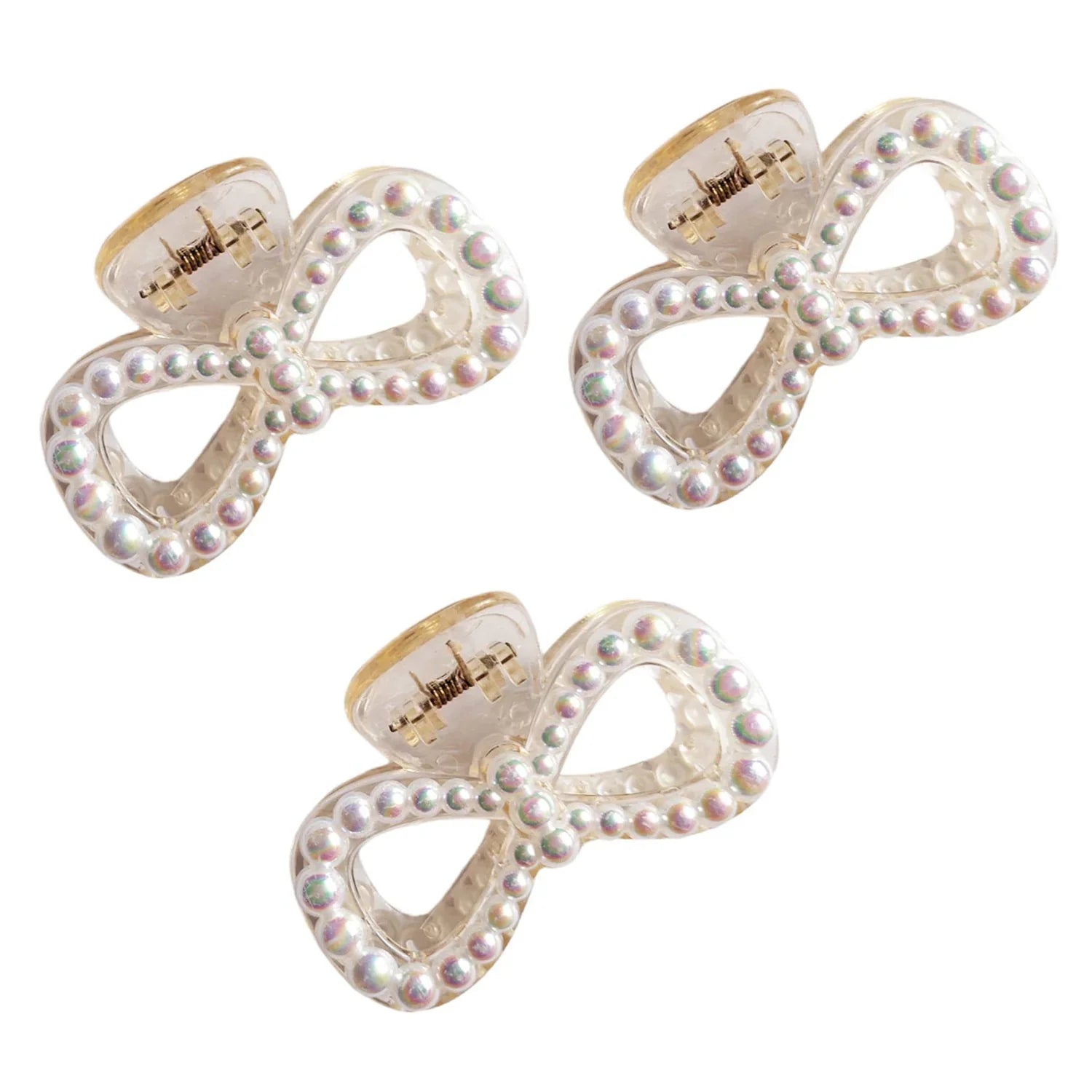 Unique Pearl Design Hair Claw Clips - 3 Pcs (KT-112)