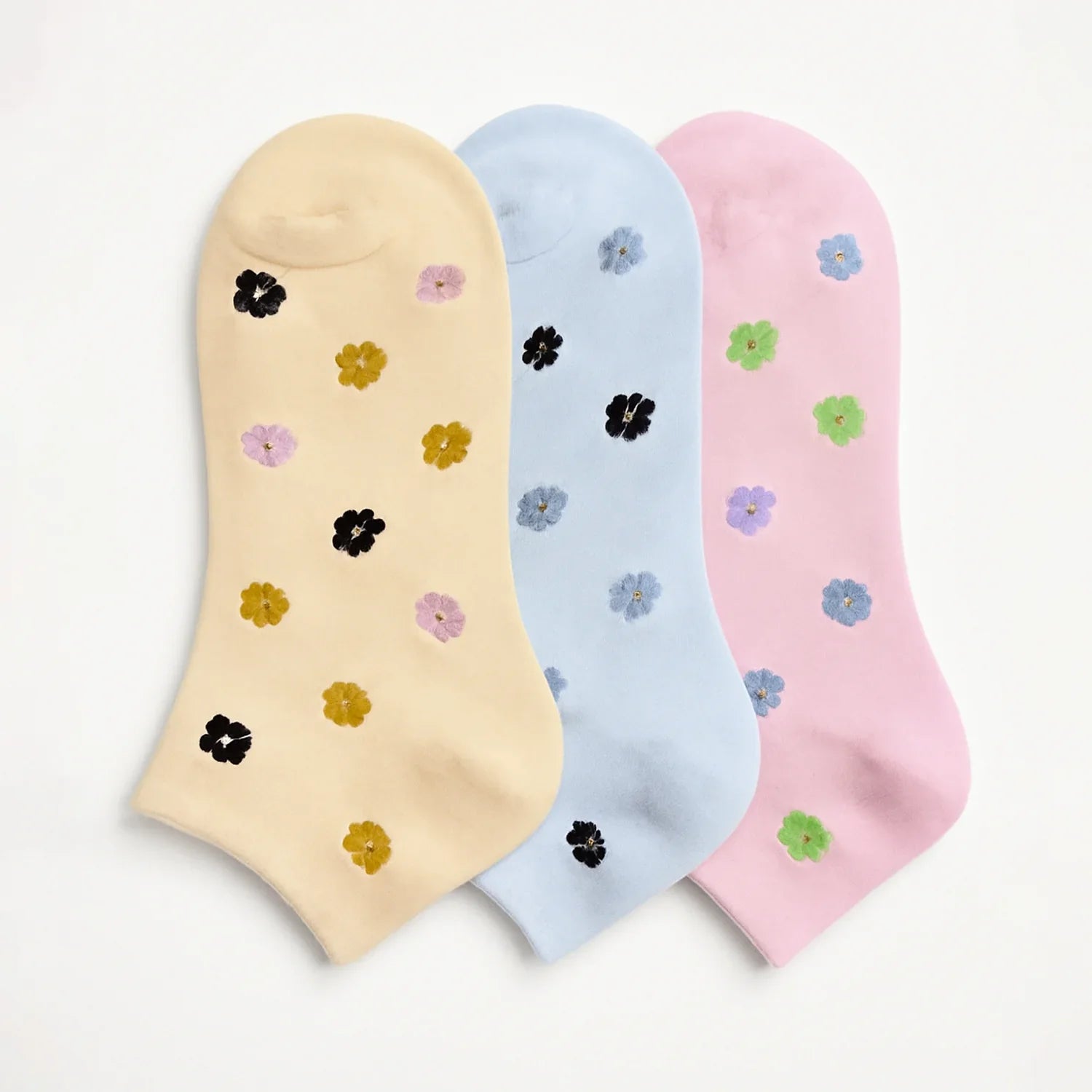 Soft Elastic Ankle Socks - 3 Pairs B-202-4