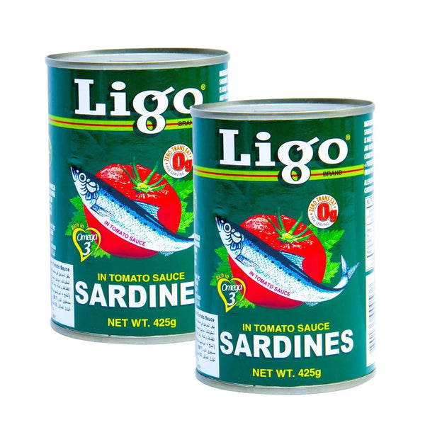 Ligo (Big) Sardines Tomato Sauce Green - 425g × 2Pcs (Offer)