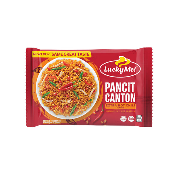 Lucky Me Pancit Canton Noodles Extra Hot Chili - 75g(Big)