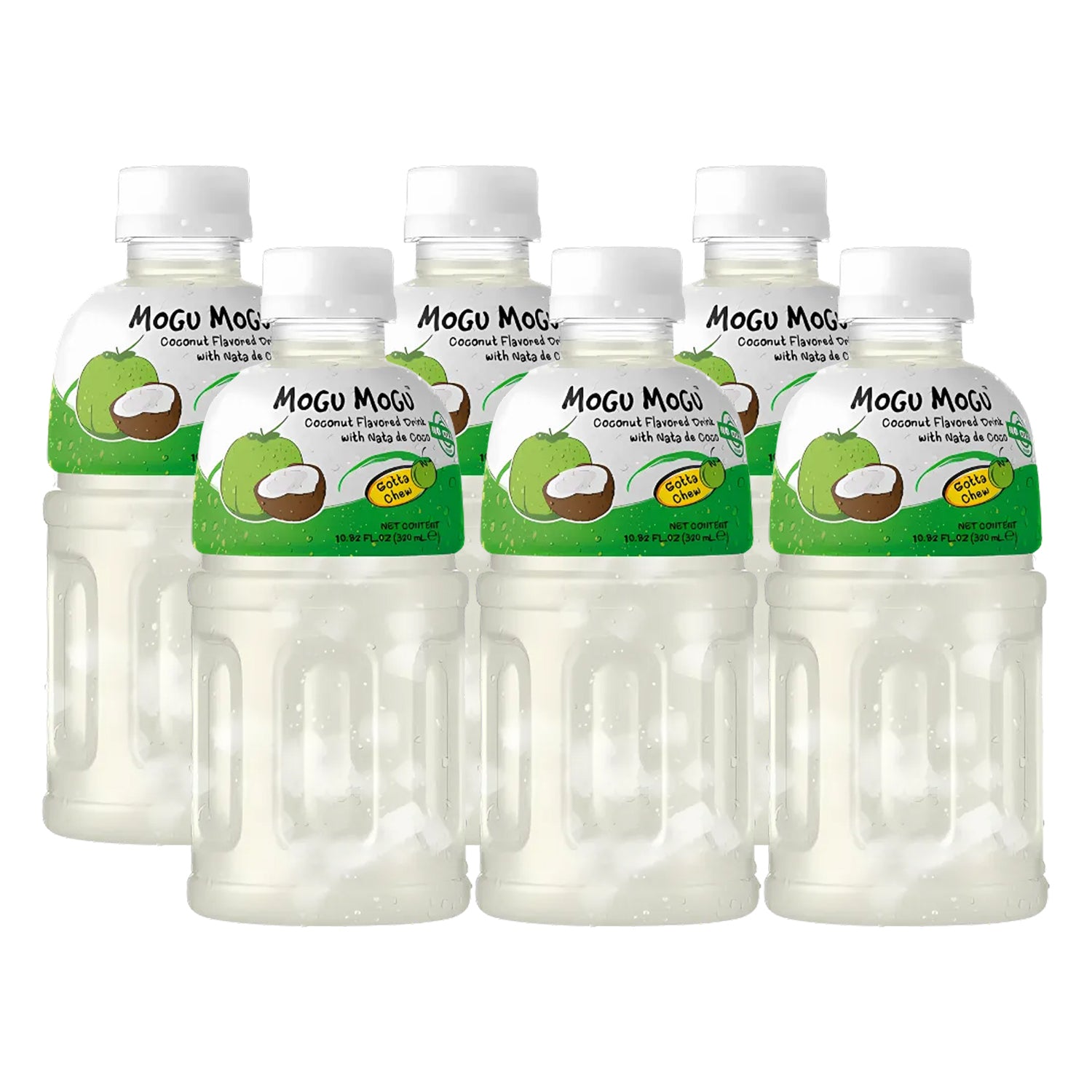 Mogu Mogu Coconut Juice with Nata de Coco - 320ml × 6 Pcs