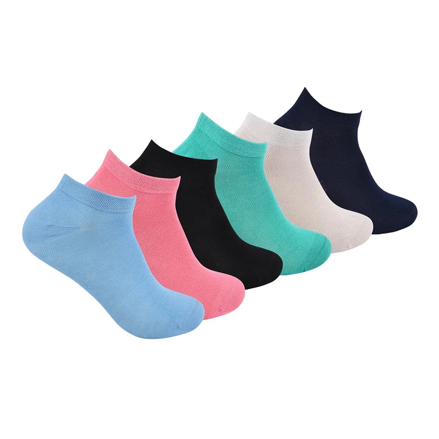 Multicolored Low-Cut Ankle Socks - 3 Pairs (D-2568)