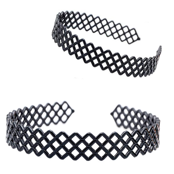 Non-Slip Pattern Design Headbands Black Color - 1 Pcs (KT-220A-424)