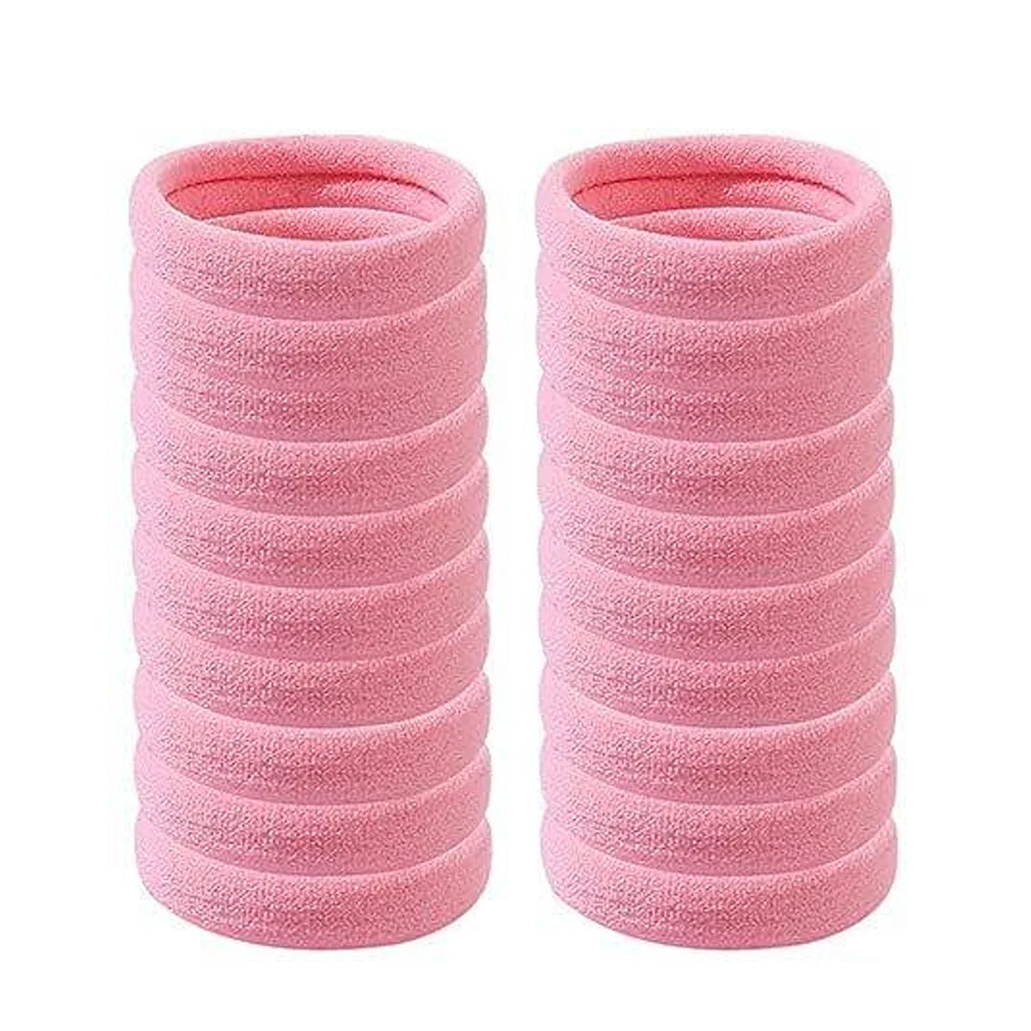 أربطة مطاطية عالية الجودة باللون الوردي - 24 قطعة