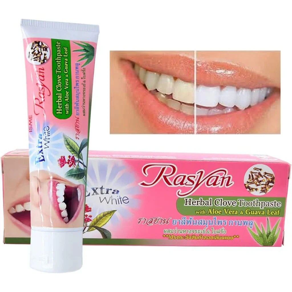 Rasyan Extra White Herbal Clove Toothpaste - 100g (Thailand)