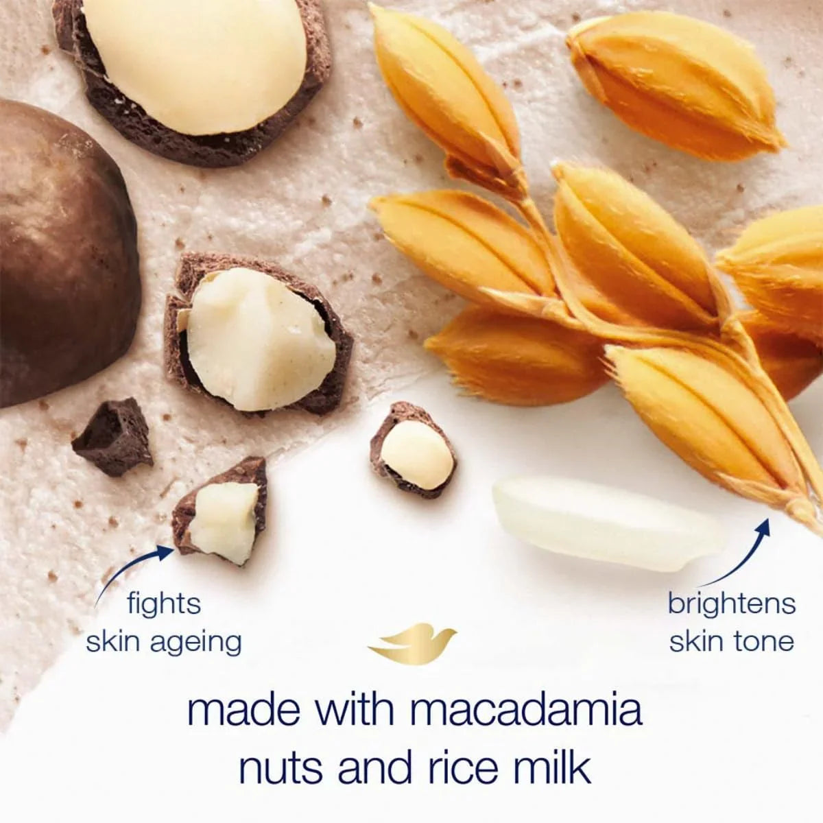 Dove Body Polish Crushed Macadamia & Rice Milk Scrub - 298g