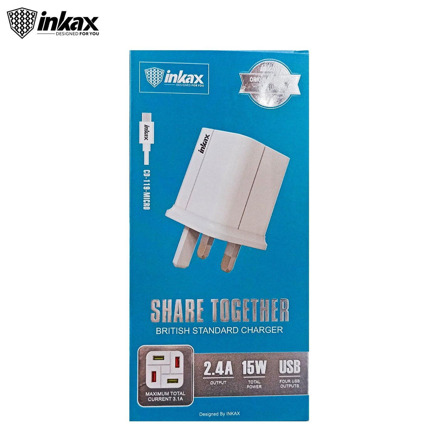 شاحن inkax عالي الجودة قياسي 2.4A CD-119-Micro