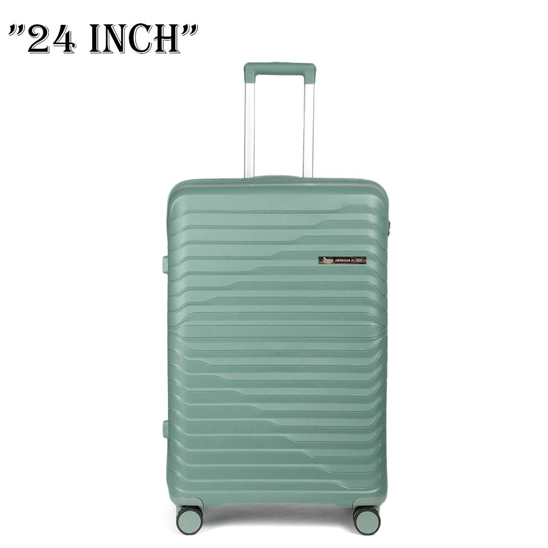 حقيبة أمتعة من American Flyer مقاس 24 بوصة مع عجلات تسجيل وصول - أخضر غامق