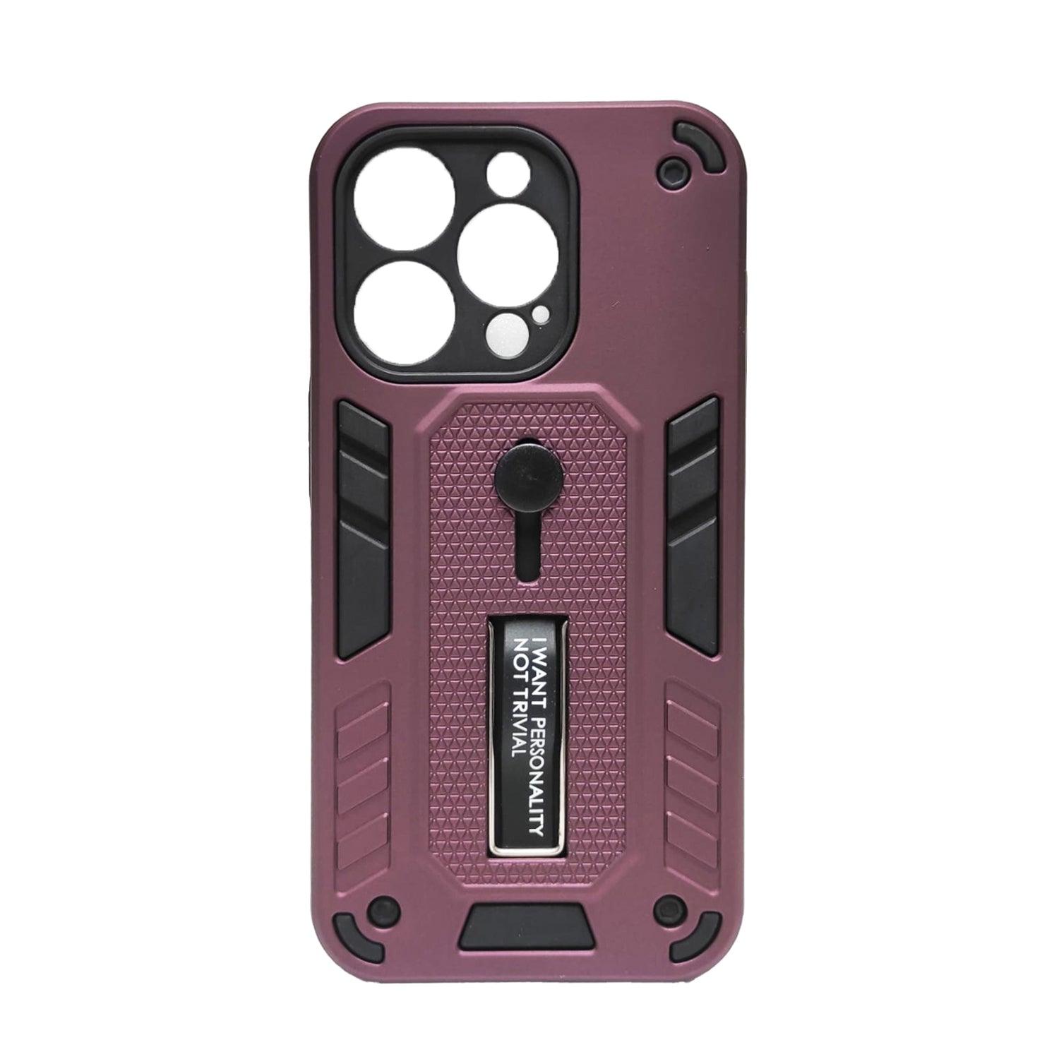 Iphone 14 Pro Heavy Duty Armour Strip With Stand Back Case