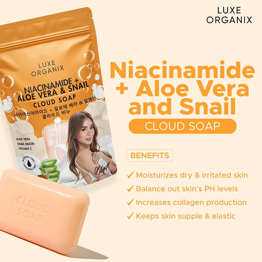 Luxe Organix Aloe Vera & Snail Moisturizing Cloud Soap - 180g
