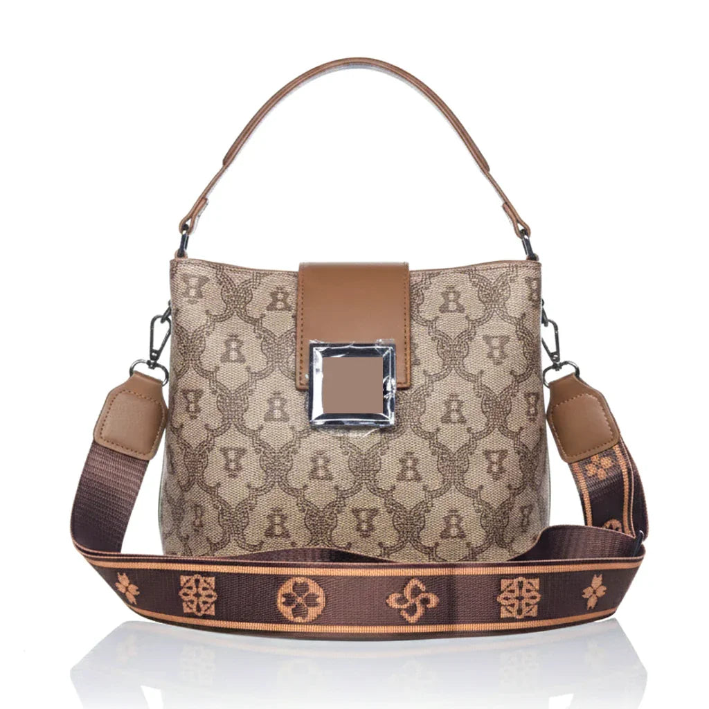 Women's Korean Style Vintage Crossbody Bucket Bag - 6360#