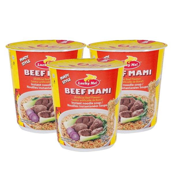 Lucky Me Beef Mami Cup Noodles 70g × 3 Pcs (Offer)