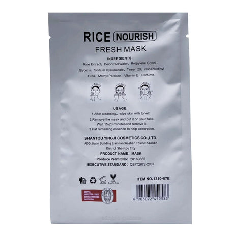 Kiss Beauty Rice Nourish Fresh Face Mask - 30ml
