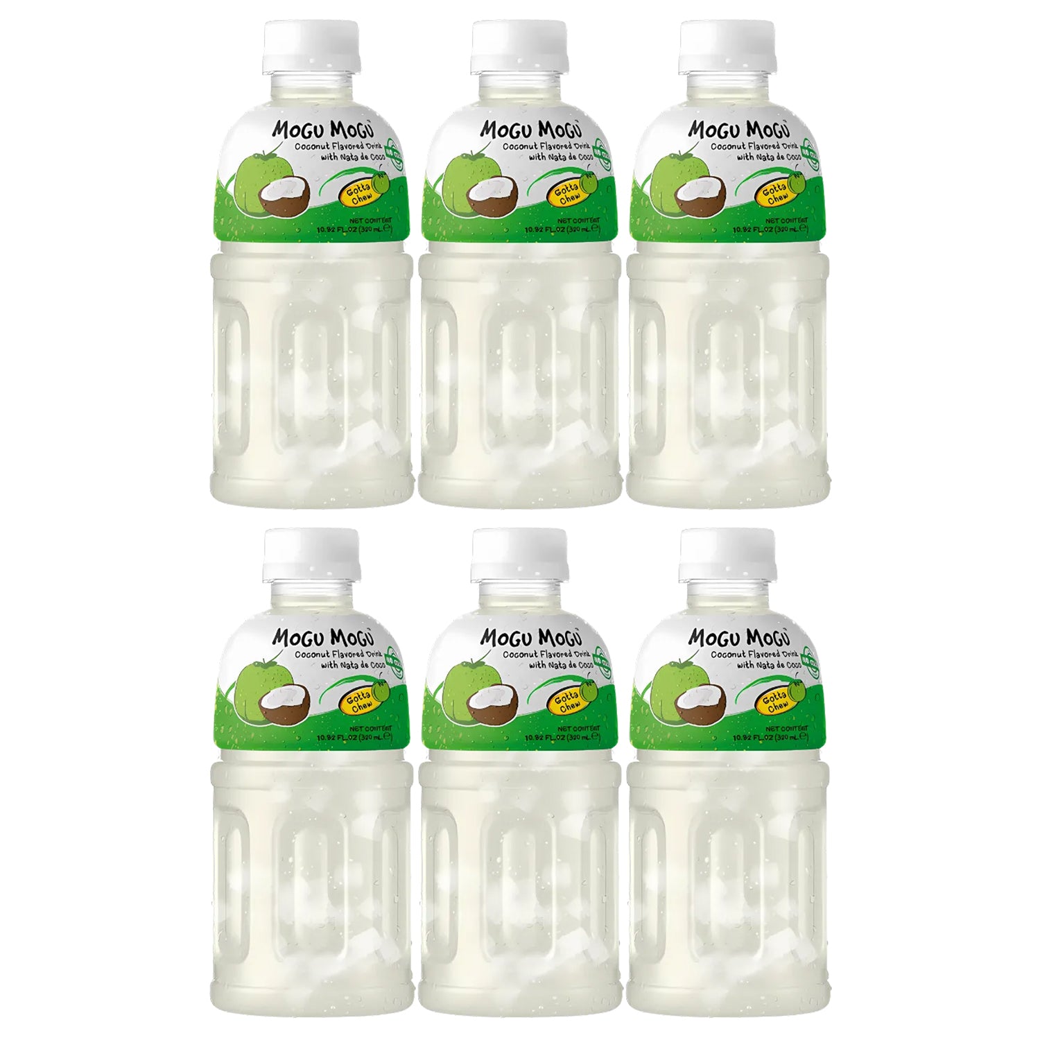 Mogu Mogu Coconut Juice with Nata de Coco - 320ml × 6 Pcs