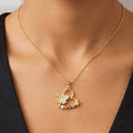 Unique Design Golden Stainless Steel Necklace with pendant - FJ4233