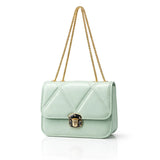 Women's Quilted Crossbody Bag with Gold Chain Strap - B102