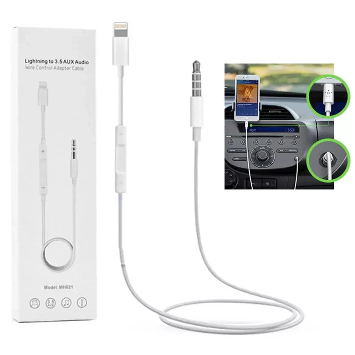 Lightning To 3.5mm Audio Aux Cable - MH021