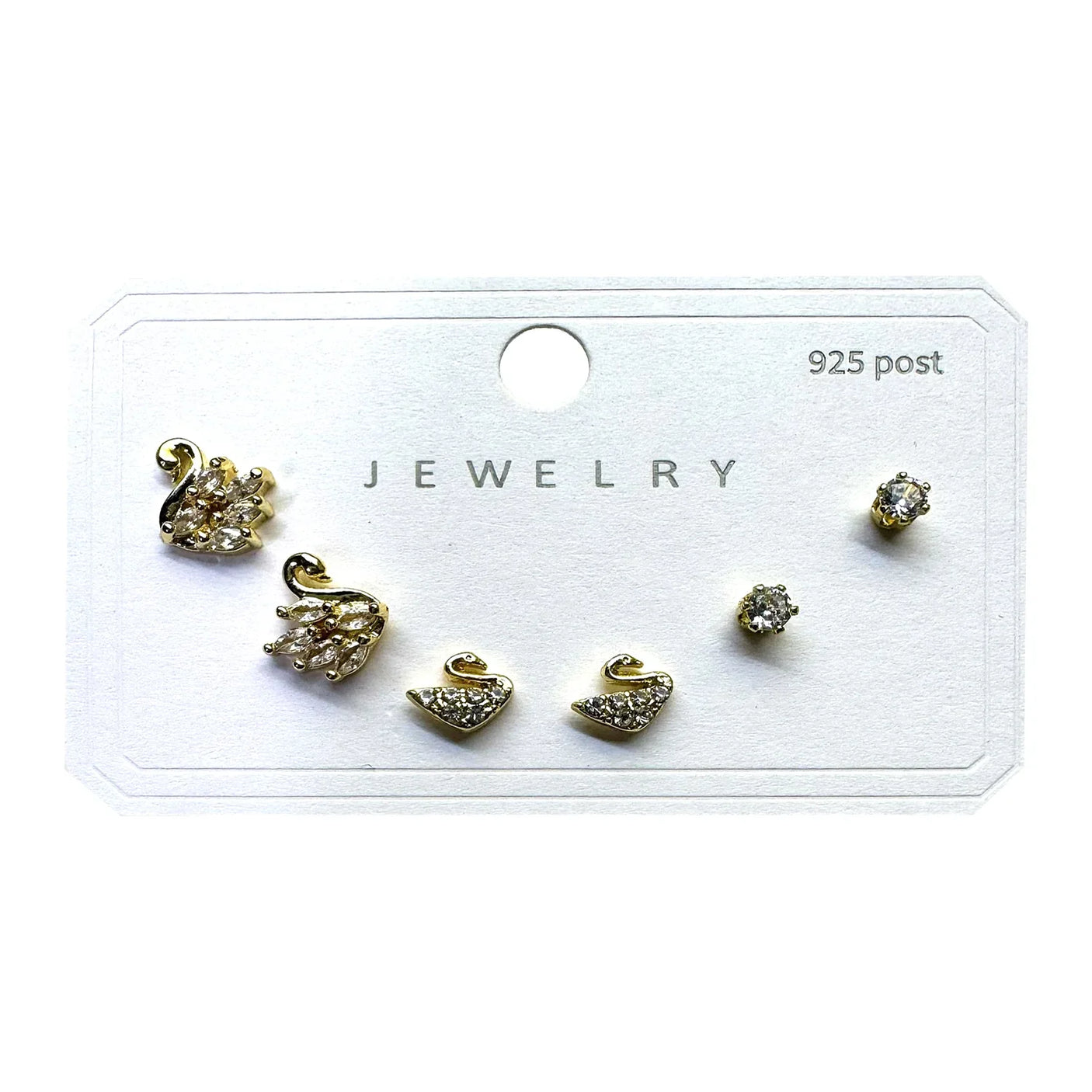 Korean Style Stainless Steel Stud Earrings 3 Pairs - 125
