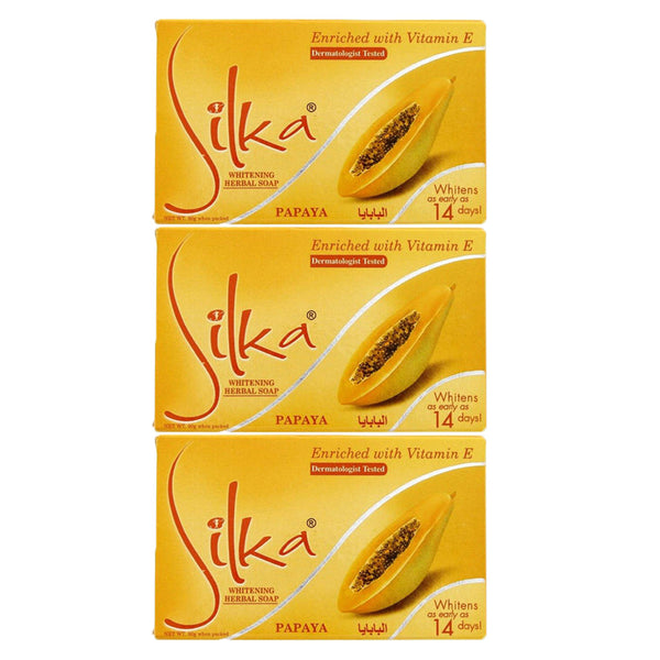 Silka Skin Whitening Soap Papaya 135gm (2 + 1) Offer