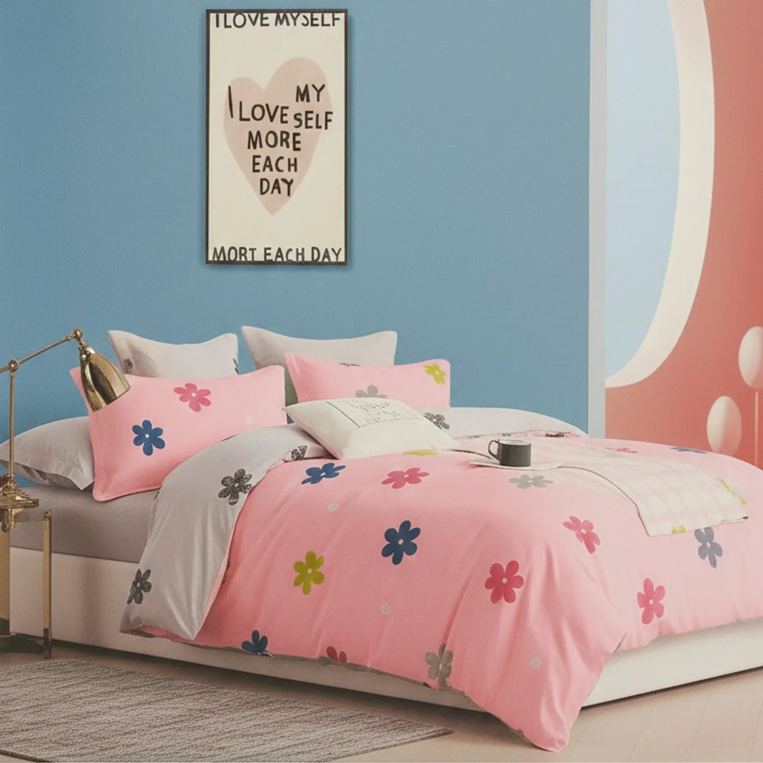 Jinchan Double Bedsheet With Two Pillow Cover - 4 Pcs Set