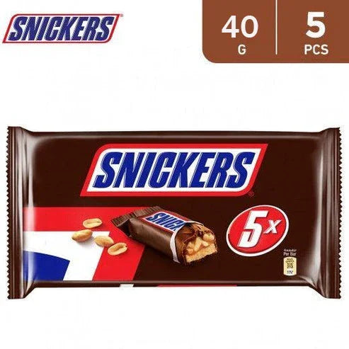 Snickers Chocolate Candy Bars 5x40G