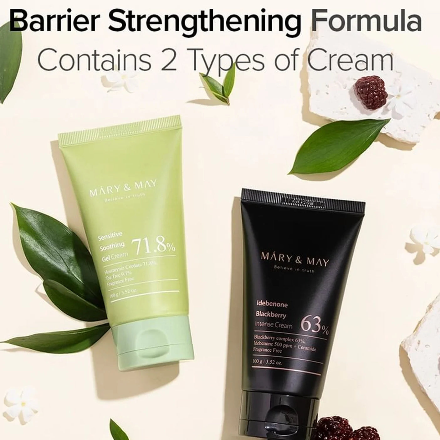 Mary & May Soothing Gel + Blackberry Cream Duo Set - 100g × 2Pcs