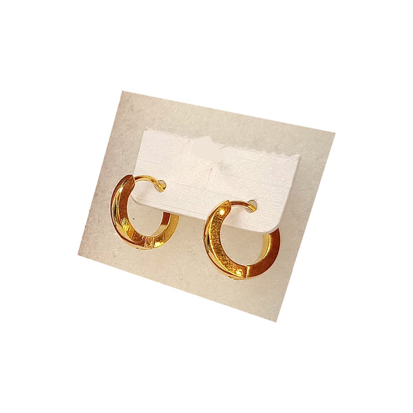 Golden Stainless Steel Stud Earings - 021