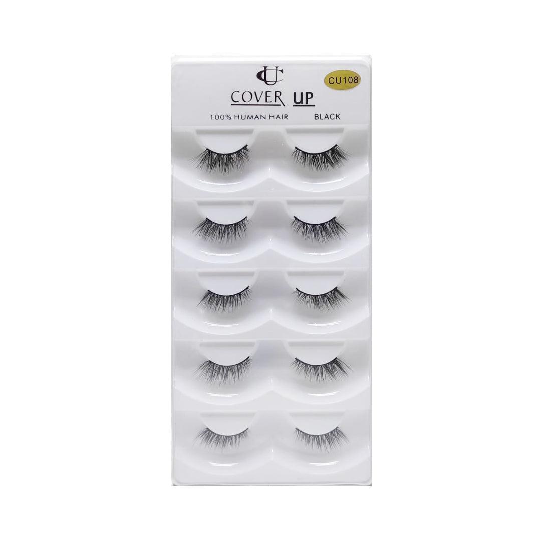 Cover Up 100% Human Hair Eyelash Black  CU-108