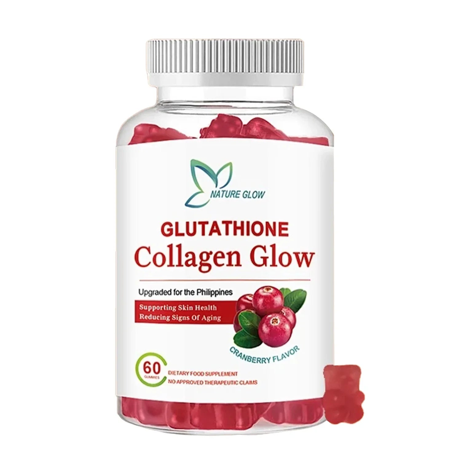 Nature Glow Glutathione Collagen Glow Cranberry - 60 Gummies